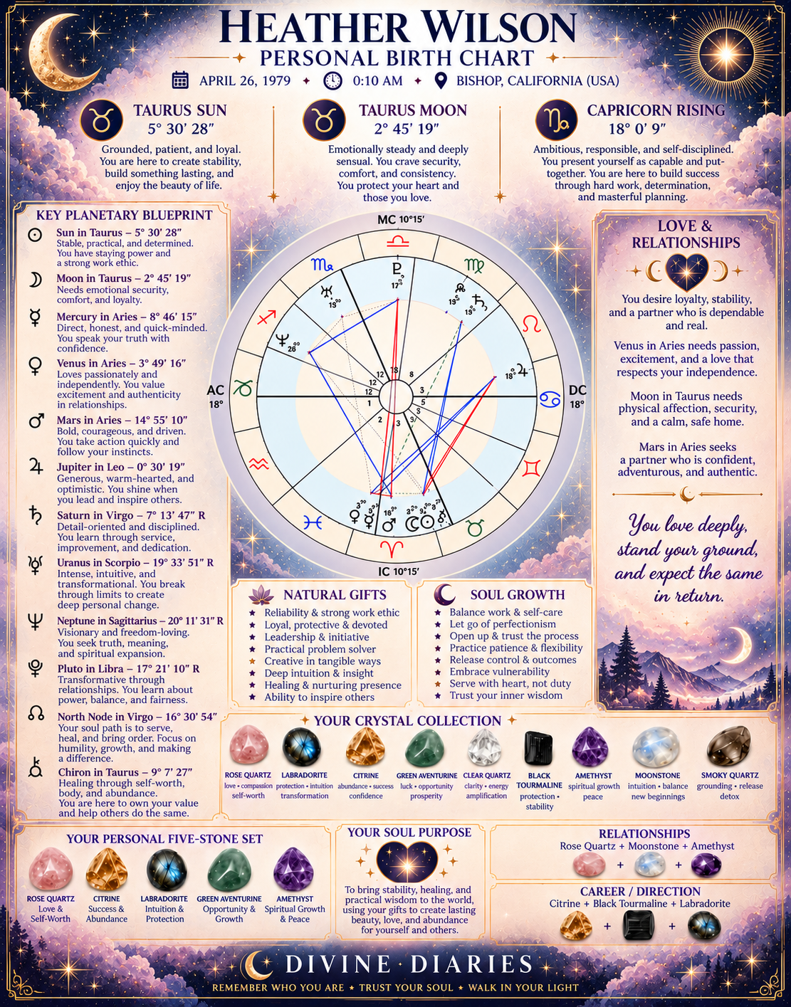 Personalized birth chart reading — digital edition sample